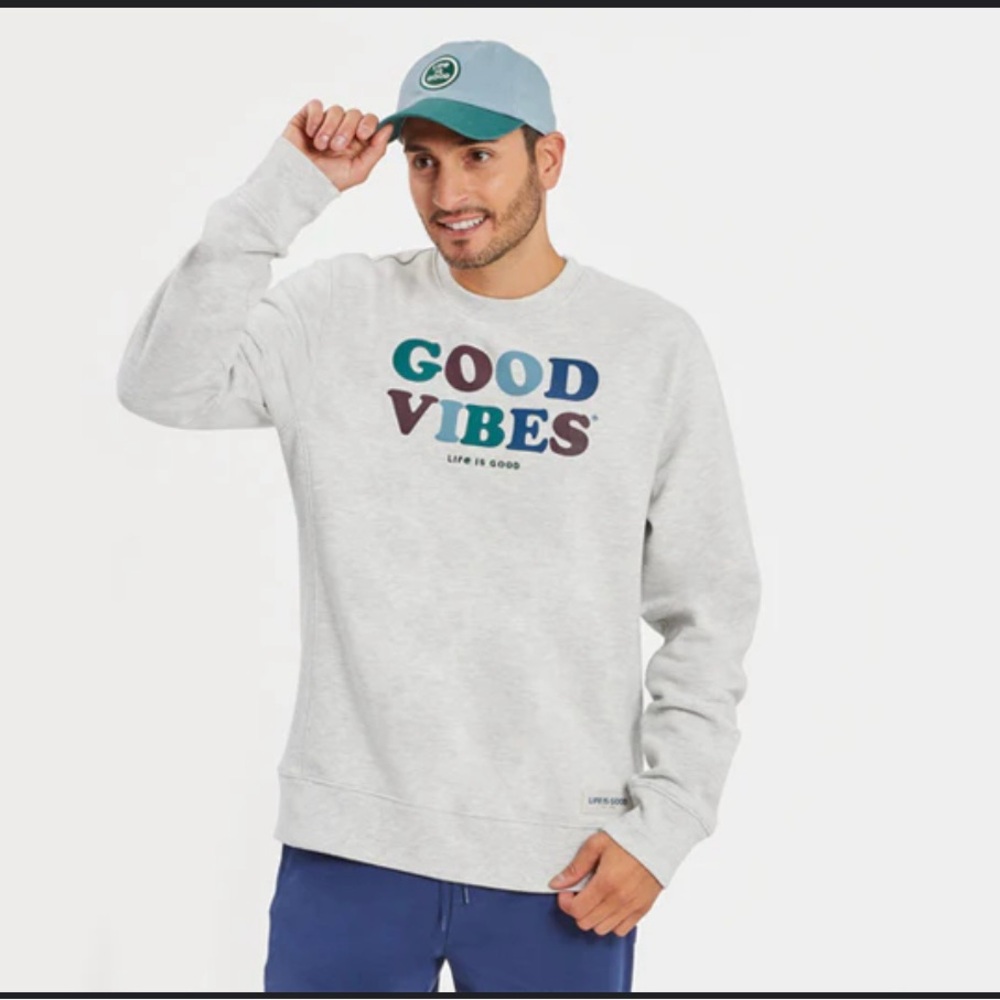 Life is Good Men's Grey Sweater